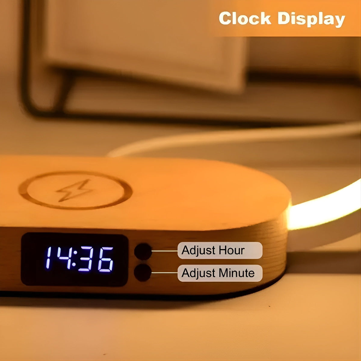 RadiantCharge - 3-in-1 Wireless Charging Lamp Clock