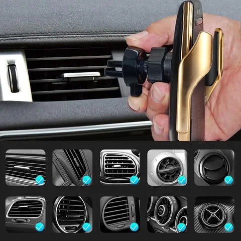 QuickCharge Holder - Self-Clamping Wireless Car Charger Mount