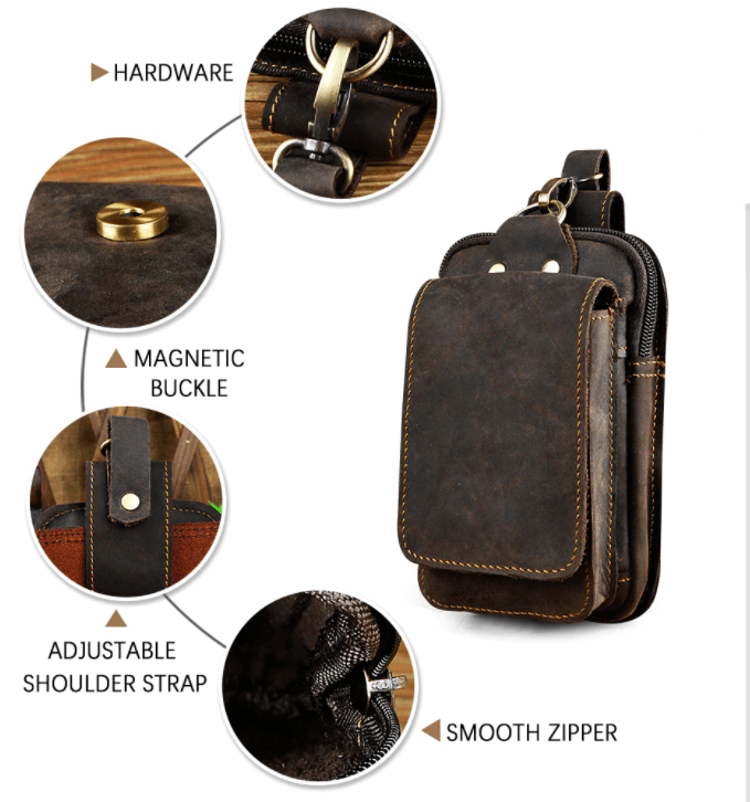 EliteGuard - Premium Leather Waist Bag for Men