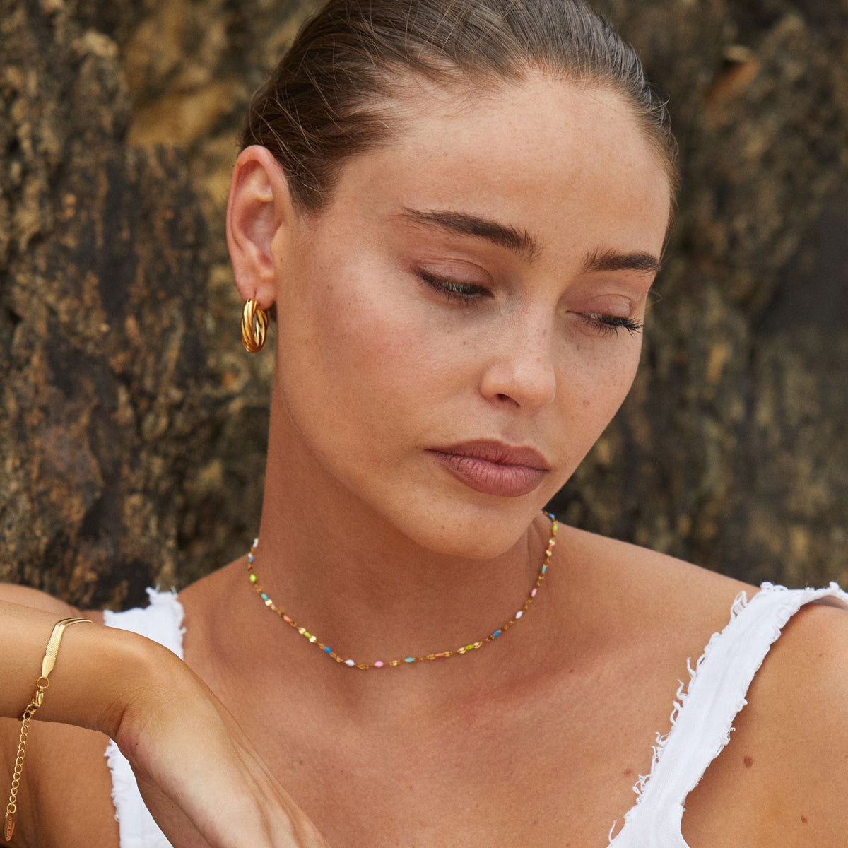 Buntessa - Stunning Rainbow Enamel Choker Necklace