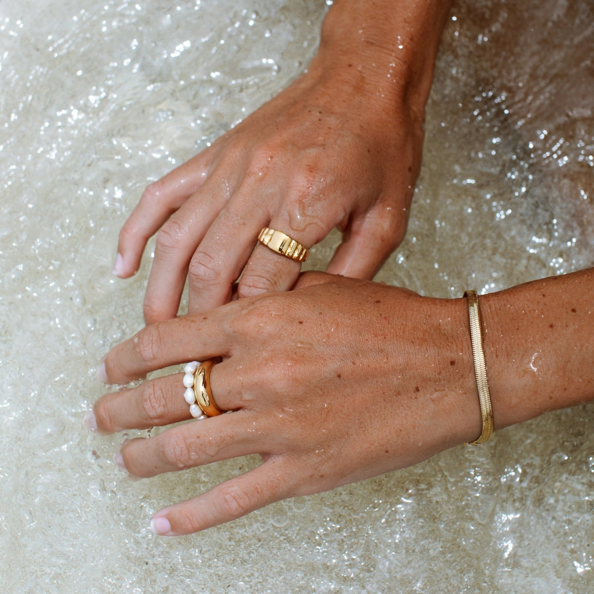 Ocean Pearl Ring - Elegant Freshwater Pearl Ring for Women