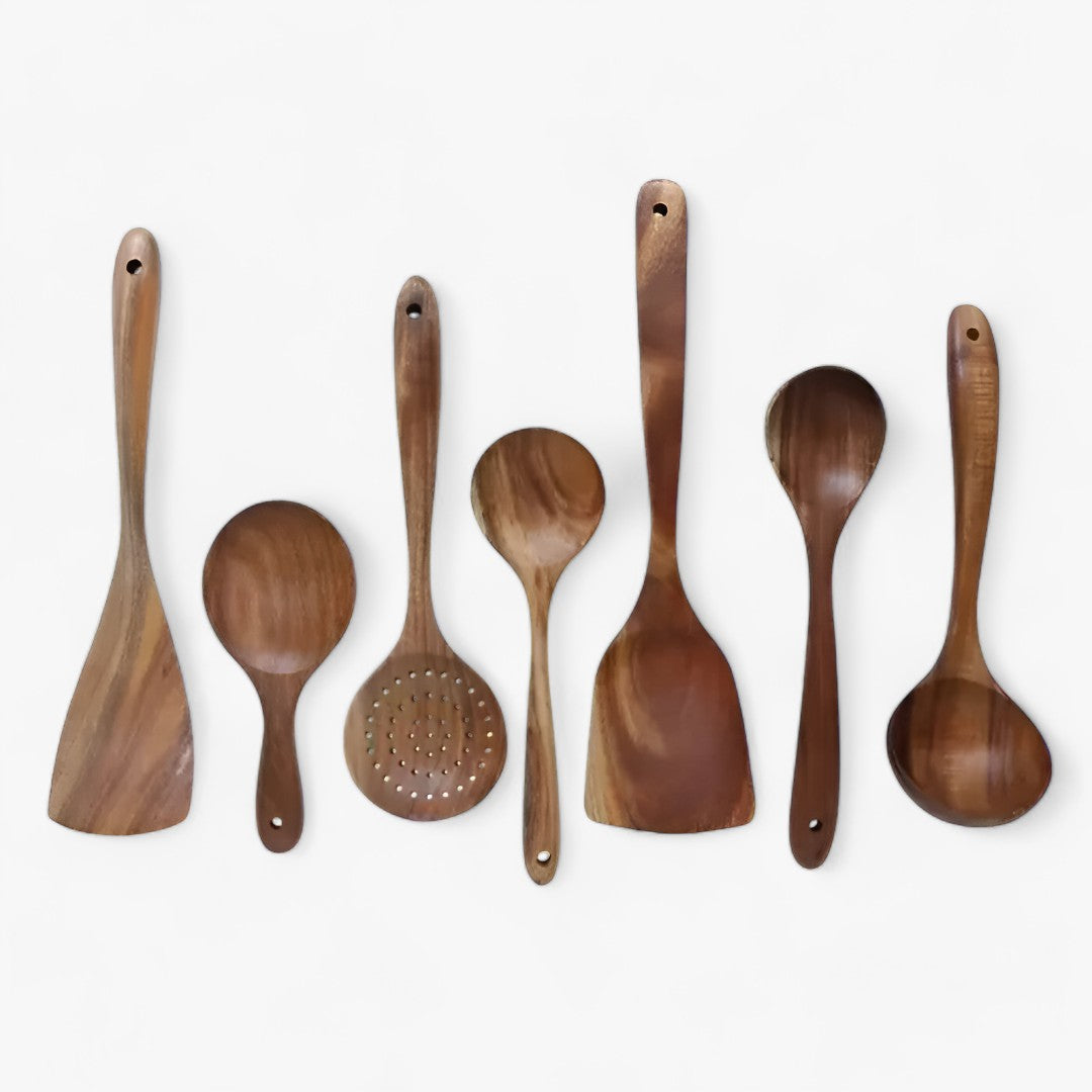 Vosby - Elegant 7-Piece Wooden Utensils