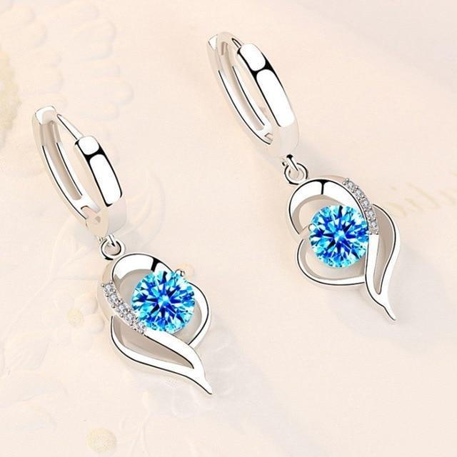 Amelina - Silver Zirconia Flower Earrings