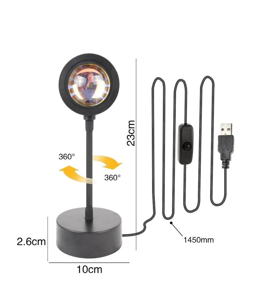 GlowSphere - Sunset Lamp with 4 Color Modes