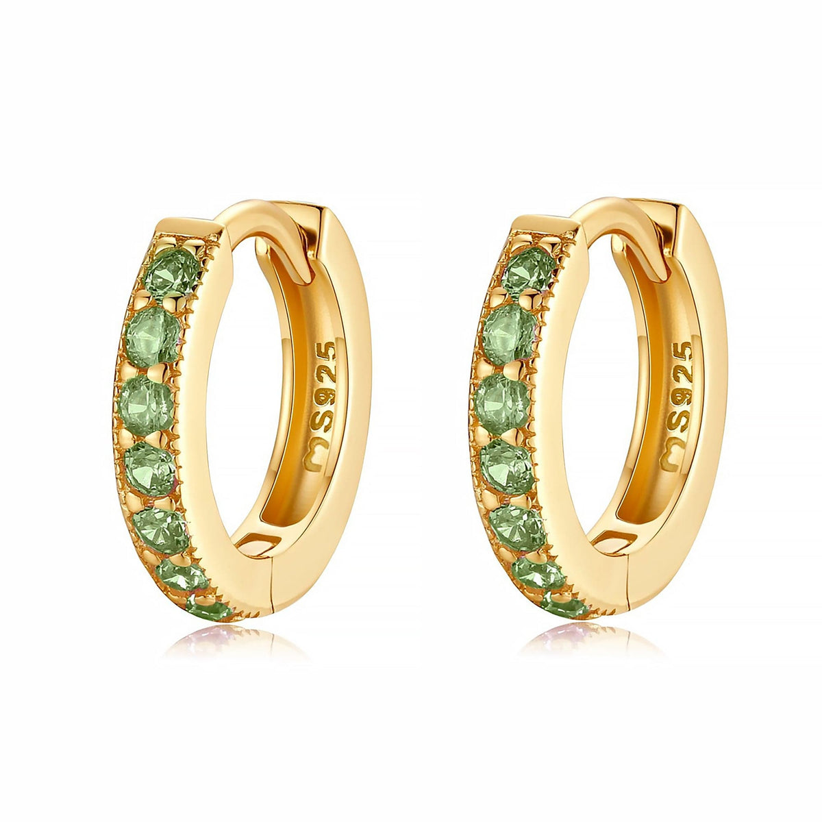 Amaranta Earrings - Sparkling Hoop Earrings with Zirconia Accents