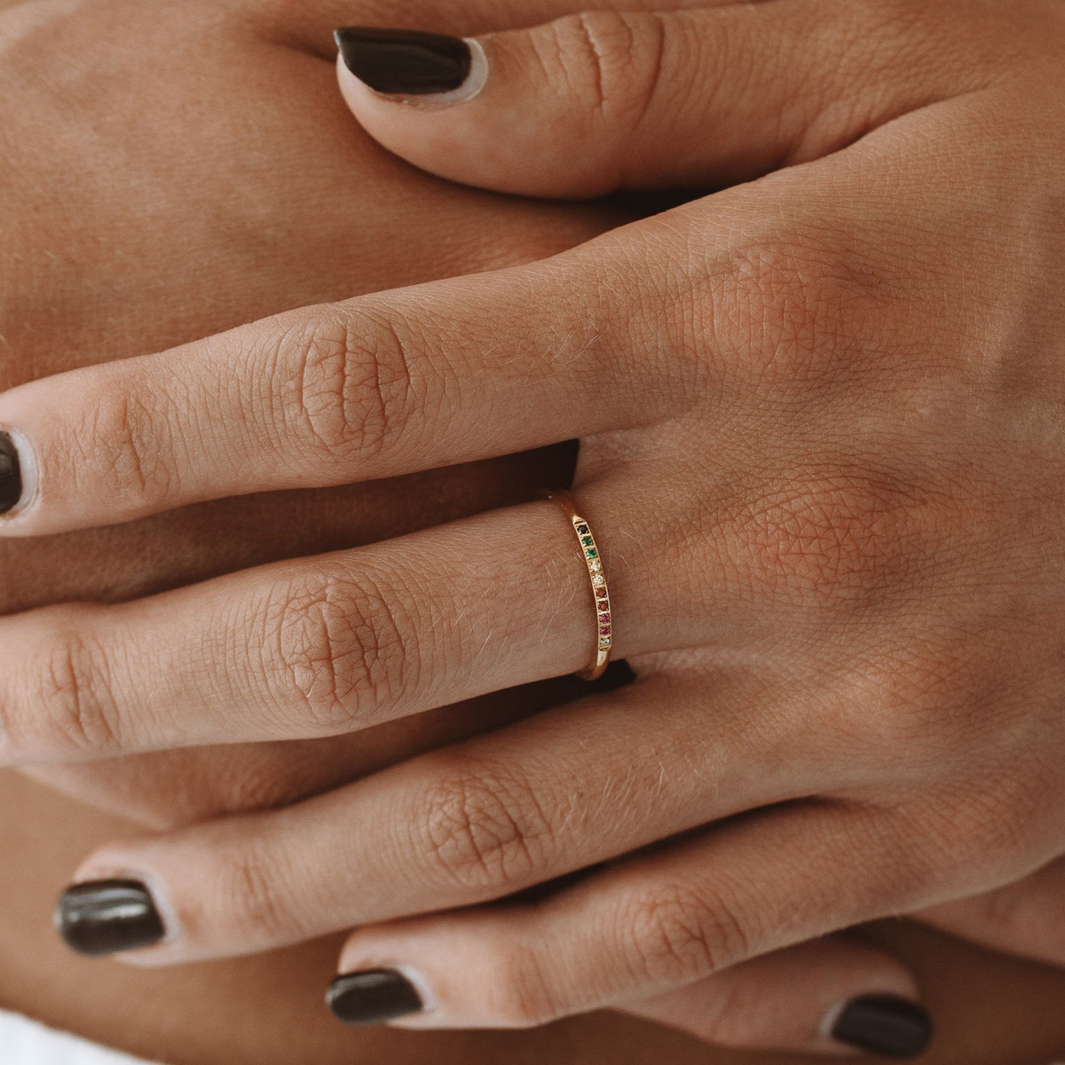 Solene - Gold Ring with Colorful Gemstones