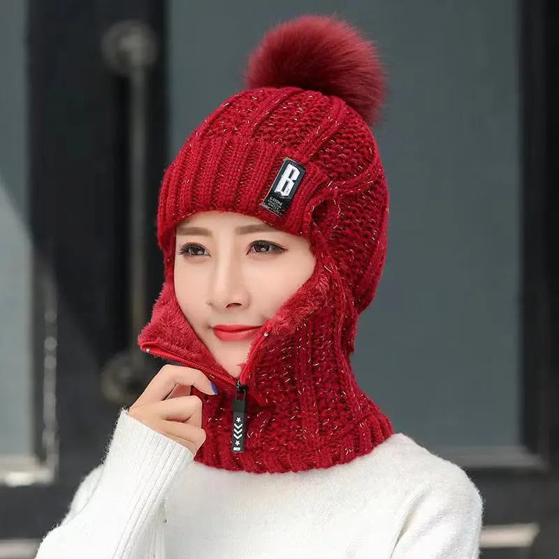 WinterPom - Cozy Wool Blend Balaclava for Cold Winter Days