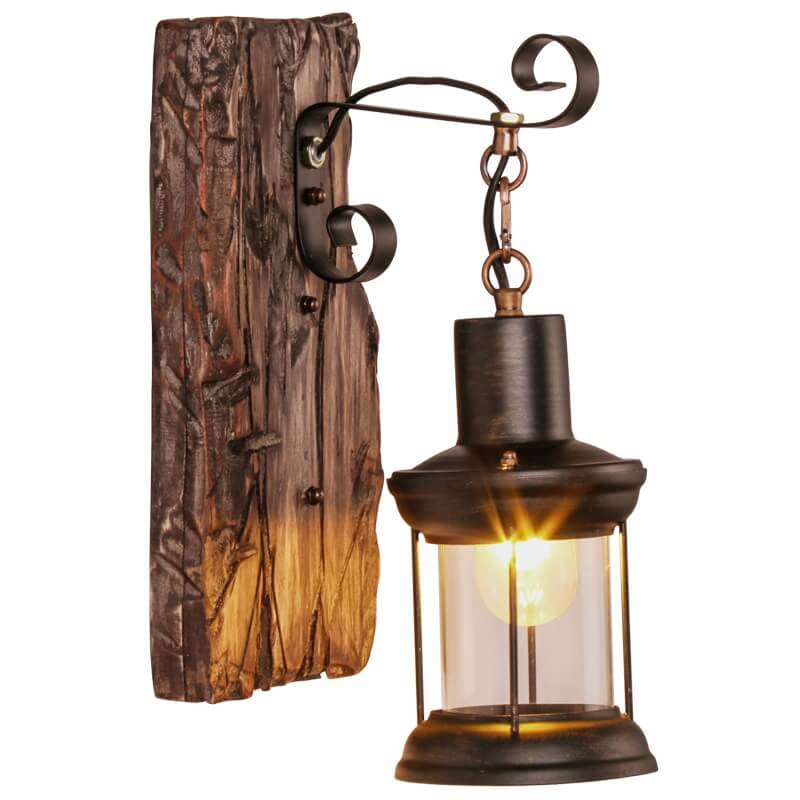 Veritas - Wood And Glass Wall Lamp