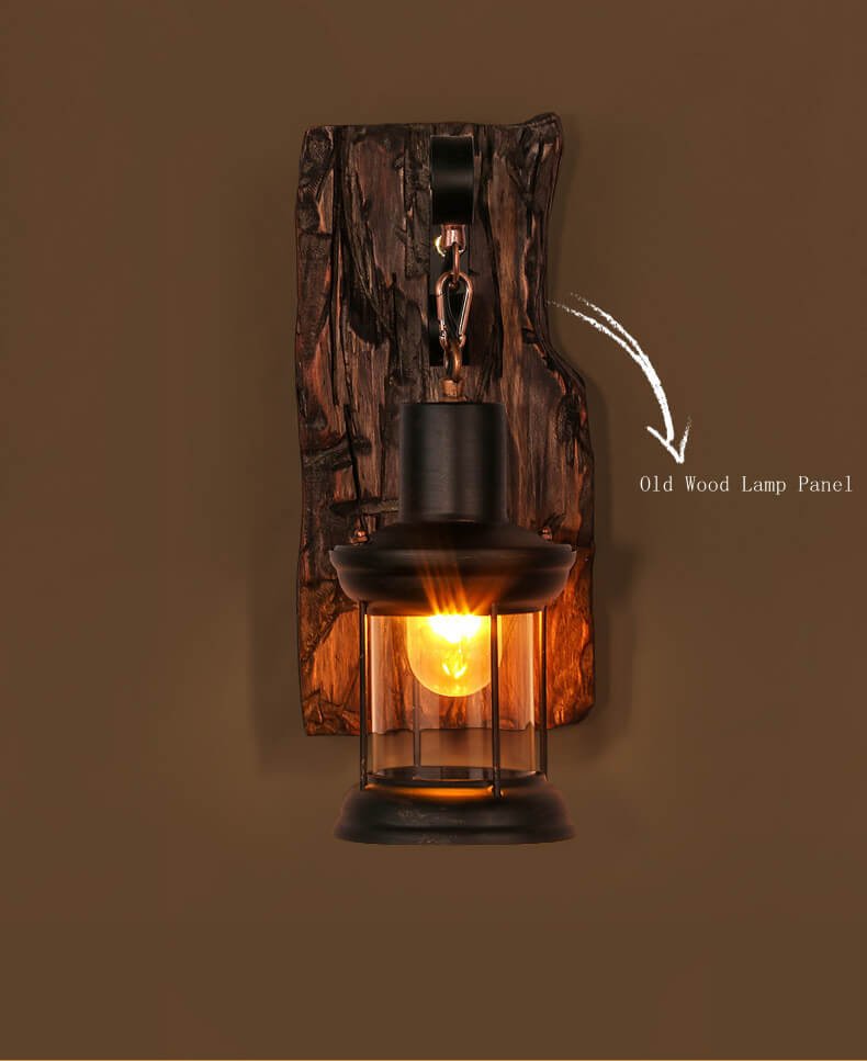 Veritas - Wood And Glass Wall Lamp