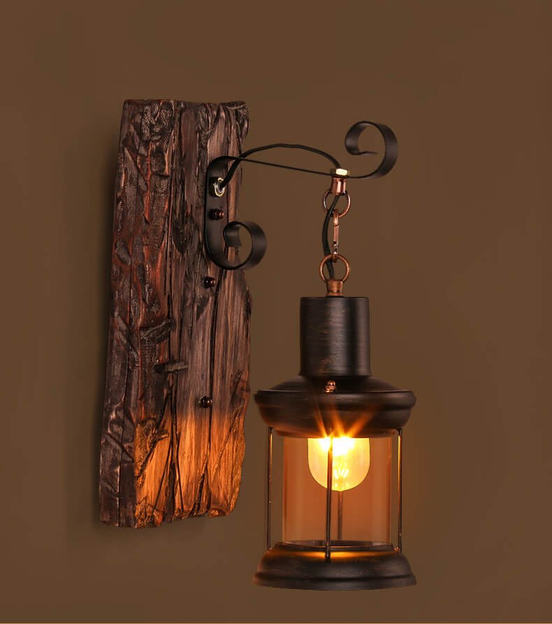 Veritas - Wood And Glass Wall Lamp