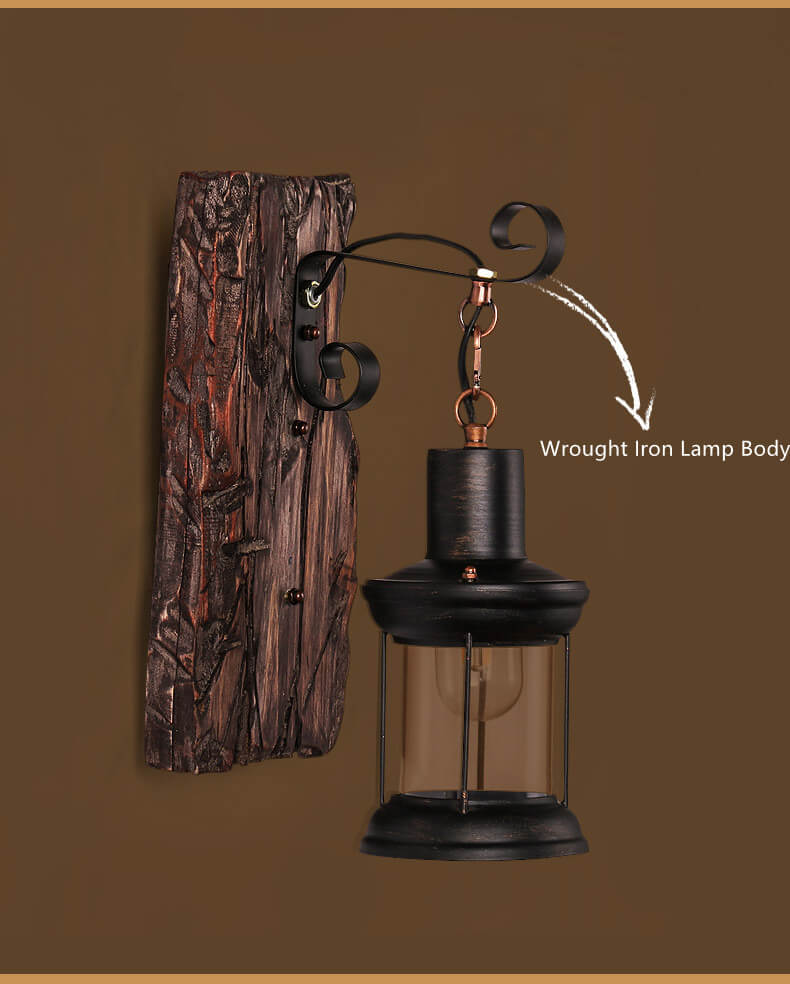 Veritas - Wood And Glass Wall Lamp