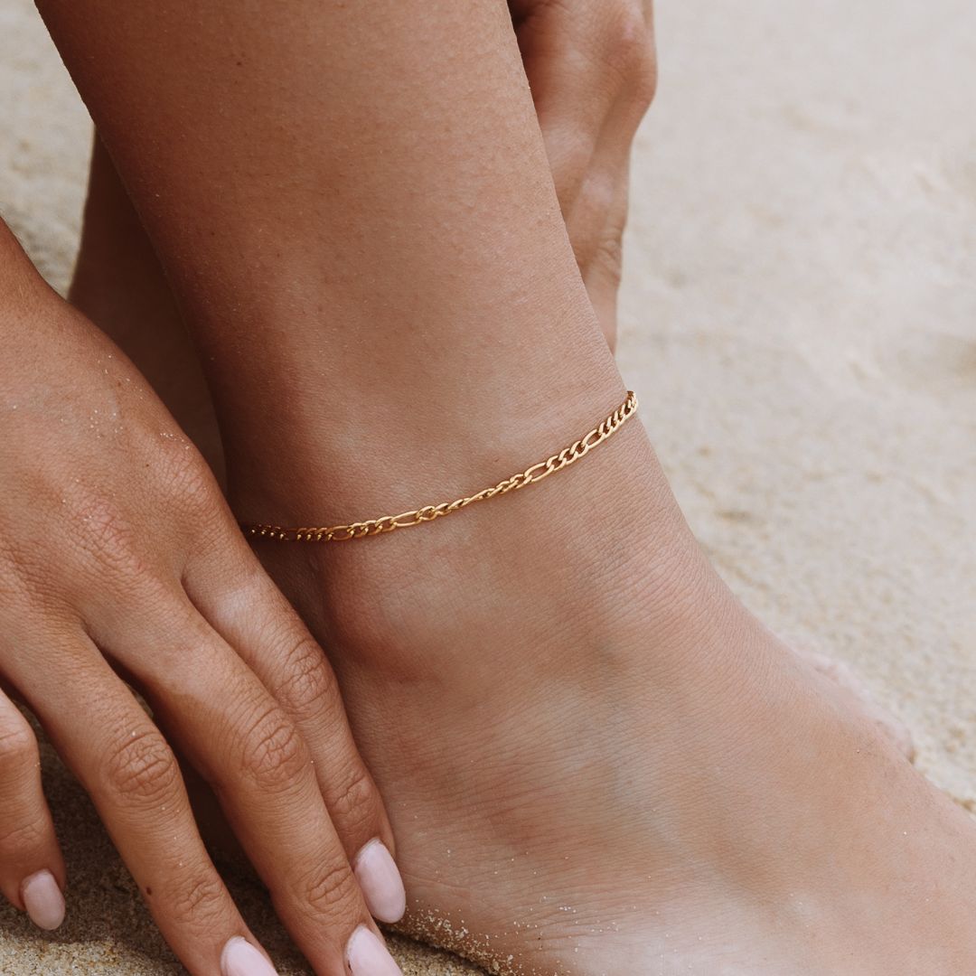 Amalfi Anklet - Figaro Chain Ankle Bracelet
