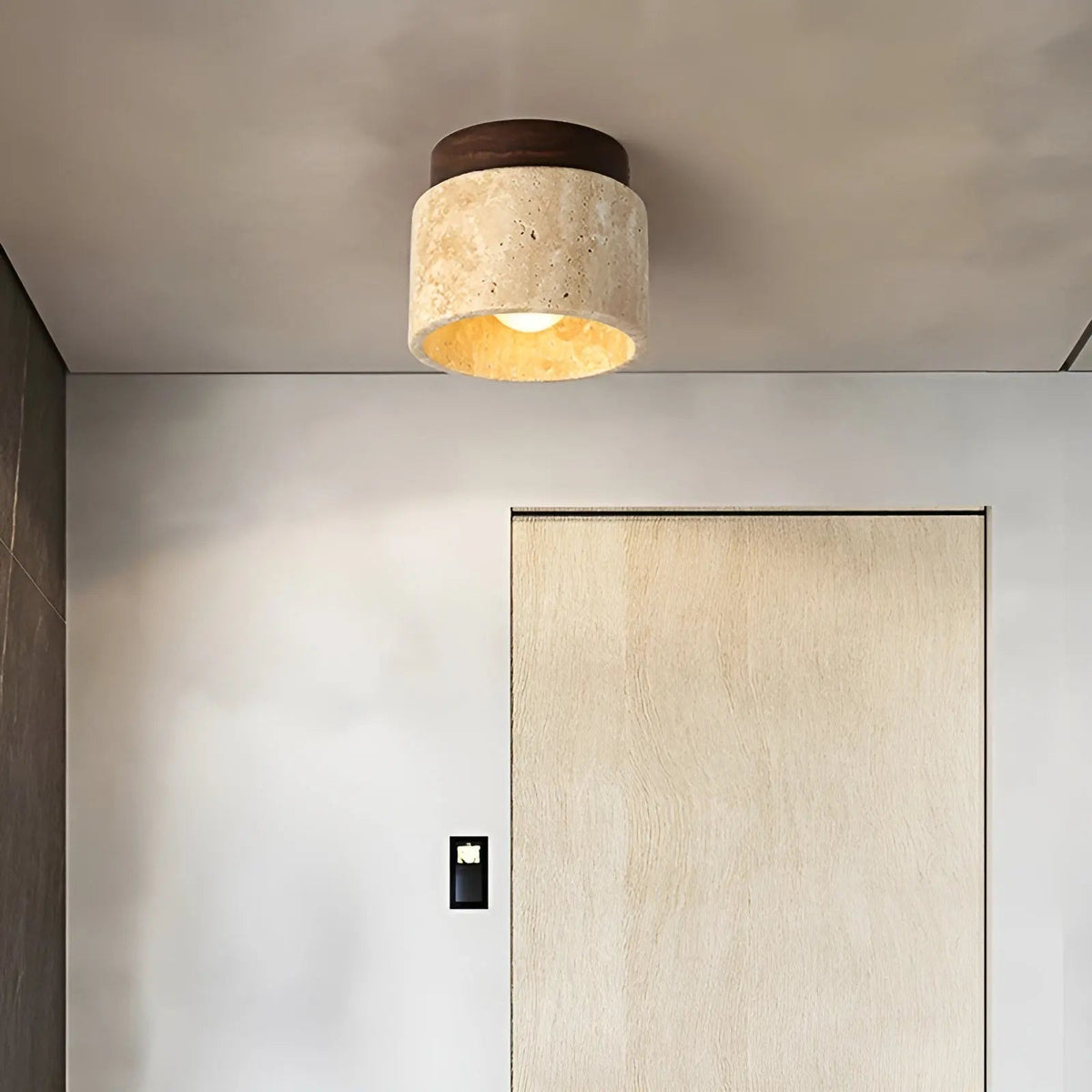 LumiStone Glow - Japanese Style Ceiling Lamp